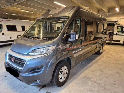 CENA: 18 500 €  ADRIA TWIN 640 SLX – 2.3 L DIESEL 150 KM – MANUALNA SKRZYNIA BIEGÓW – 2019 – 37 552 KM – 4 MIEJSCA / 4 MIEJSCA DO SPANIA – PANEL SOLARNY – HAK HOLOWNICZY 2 500 KG – PAKIET ZIMOWY – TRUMA COMBI